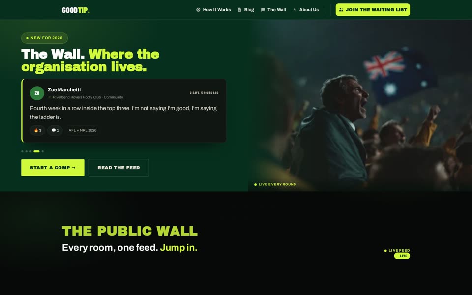 The public Wall, on the The Wall page